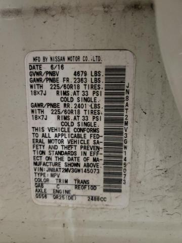2016 NISSAN ROGUE S JN8AT2MV3GW145073