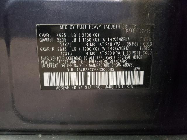 2015 SUBARU OUTBACK 4S4BSBCC6F3300083
