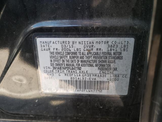 2015 NISSAN SENTRA S 3N1AB7AP2FL647792