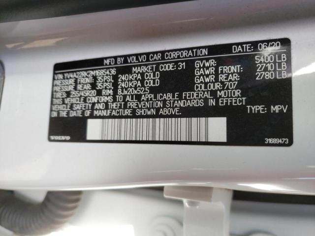 2021 VOLVO XC60 T6 MO YV4A22RK2M1685436