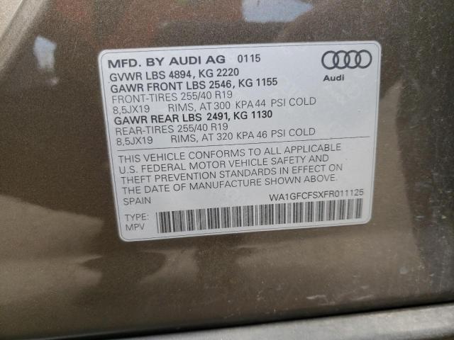2015 AUDI Q3 PRESTIG WA1GFCFSXFR011125