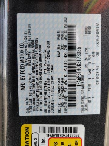 2019 FORD MUSTANG 1FA6P8TH0K5178086