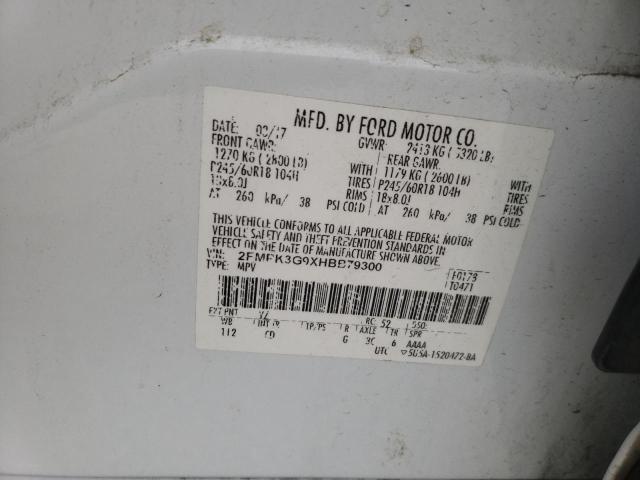2017 FORD EDGE SE 2FMPK3G9XHBB79300