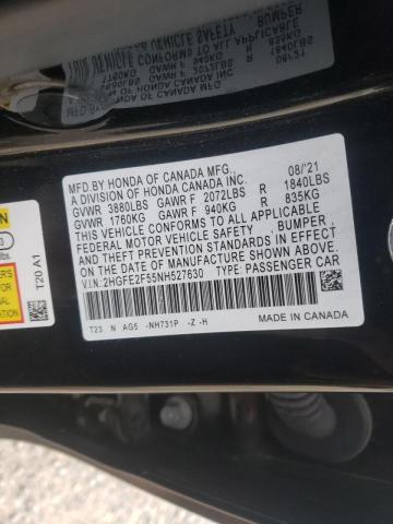 2022 HONDA CIVIC SPOR 2HGFE2F55NH527630