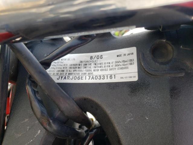 2007 YAMAHA YZFR6 S JYARJ06E17A033161