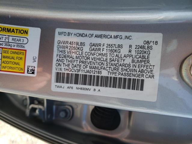 2018 HONDA ACCORD HYB 1HGCV3F11JA012185
