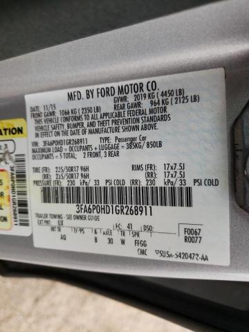 2016 FORD FUSION SE 3FA6P0HD1GR268911