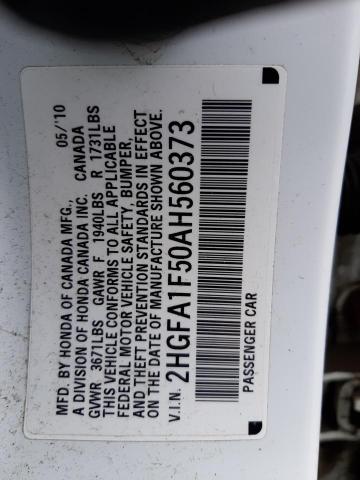 2HGFA1F50AH560373 Honda Civic Lx 2010. Фото: 9