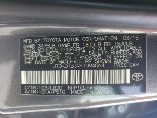 2015 TOYOTA PRIUS C JTDKDTB39F1094064