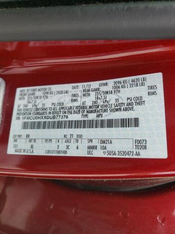 1FMCU0HXXDUB77376 Ford Escape Sel 2013. Фото: 9