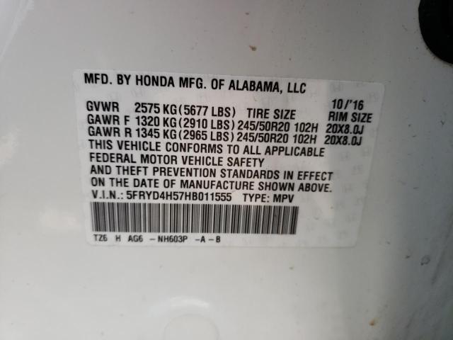 2017 ACURA MDX TECHNO 5FRYD4H57HB011555