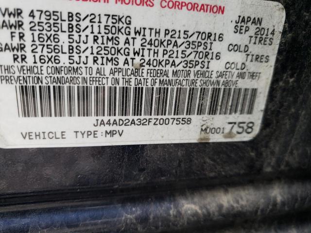 2015 MITSUBISHI OUTLANDER JA4AD2A32FZ007558