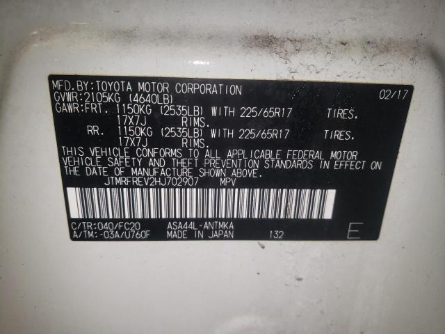 2017 TOYOTA RAV4 XLE JTMRFREV2HJ702907