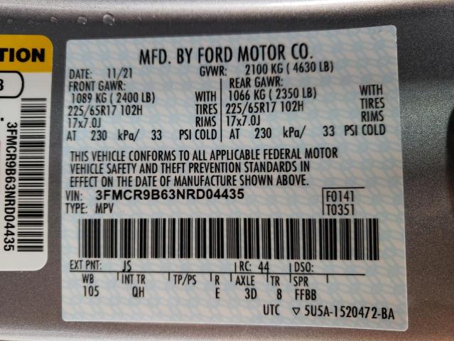 2022 FORD BRONCO 3FMCR9B63NRD04435