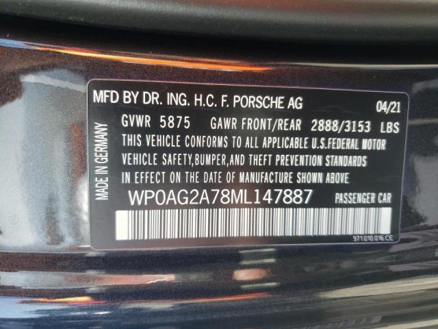 2021 PORSCHE PANAMERA G WP0AG2A78ML147887