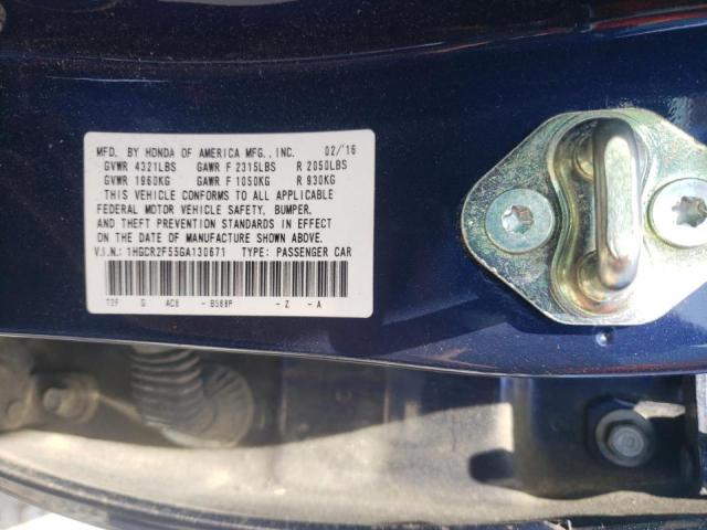 2016 HONDA ACCORD SPO 1HGCR2F55GA130671