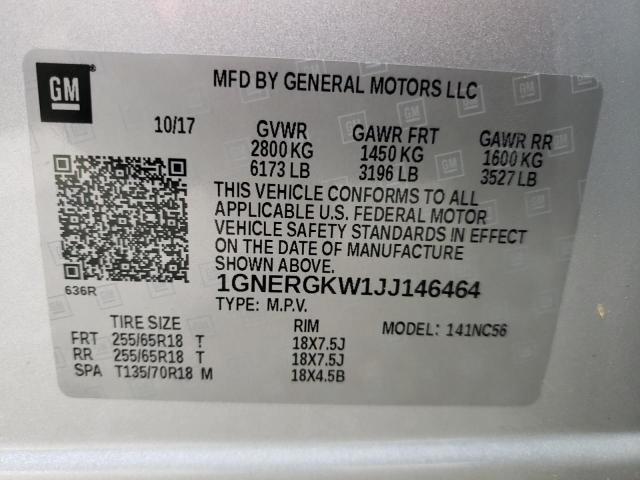 2018 CHEVROLET TRAVERSE L 1GNERGKW1JJ146464