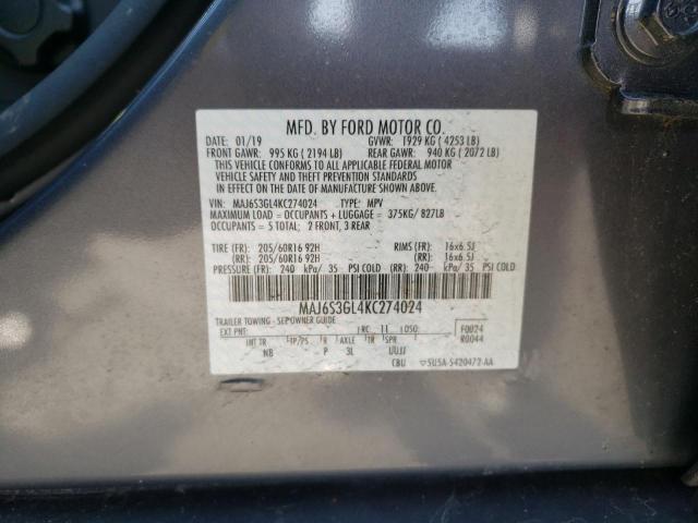2019 FORD ECOSPORT S MAJ6S3GL4KC274024