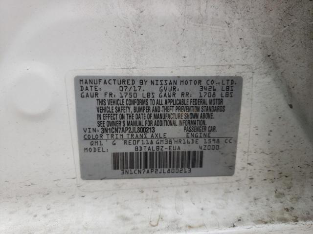 2018 NISSAN VERSA S 3N1CN7AP2JL800213