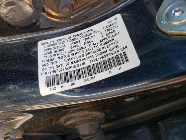 2HGFC2F5XHH509148 Honda Civic Lx 2017. Фото: 9