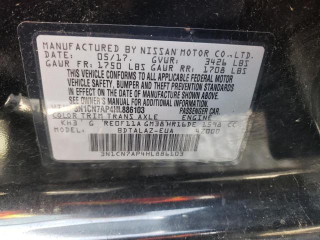 2017 NISSAN VERSA S 3N1CN7AP4HL886103