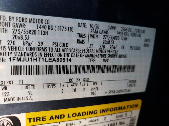 2020 FORD EXPEDITION 1FMJU1HT1LEA89514