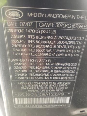 SALSK25408A133379 Land Rover Range Rove 2008. Фото: 9