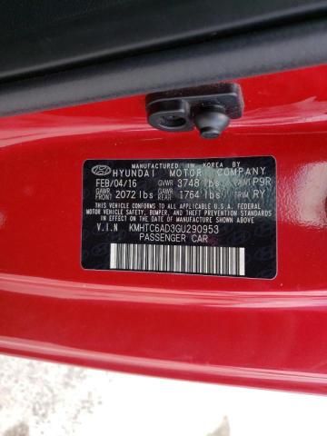 2016 HYUNDAI VELOSTER KMHTC6AD3GU290953