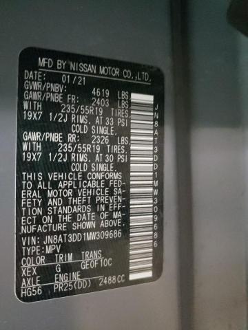 2021 NISSAN ROGUE PLAT JN8AT3DD1MW309686