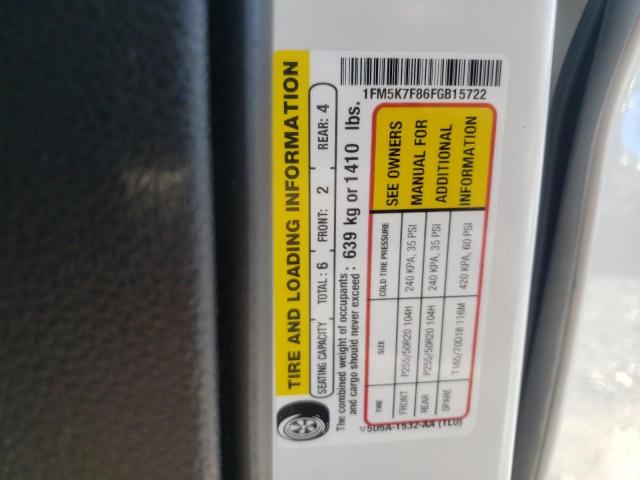 2015 FORD EXPLORER L 1FM5K7F86FGB15722