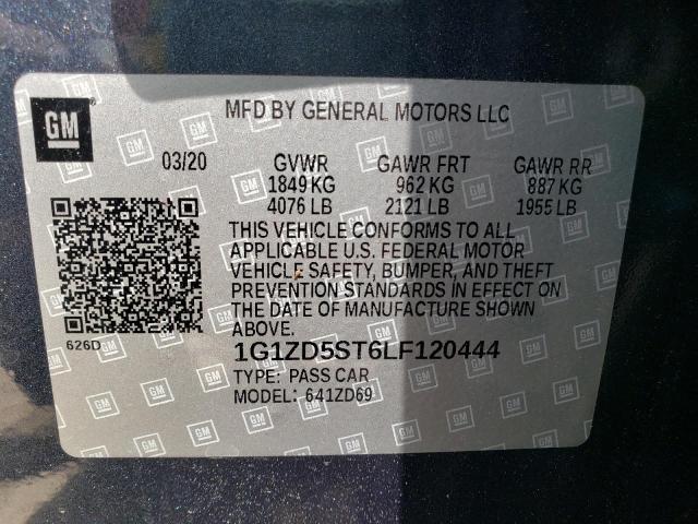 2020 CHEVROLET MALIBU LT 1G1ZD5ST6LF120444