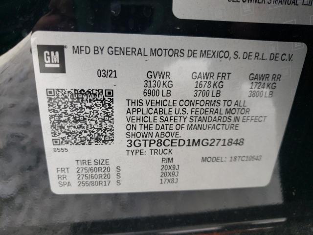 2021 GMC SIERRA C15 3GTP8CED1MG271848