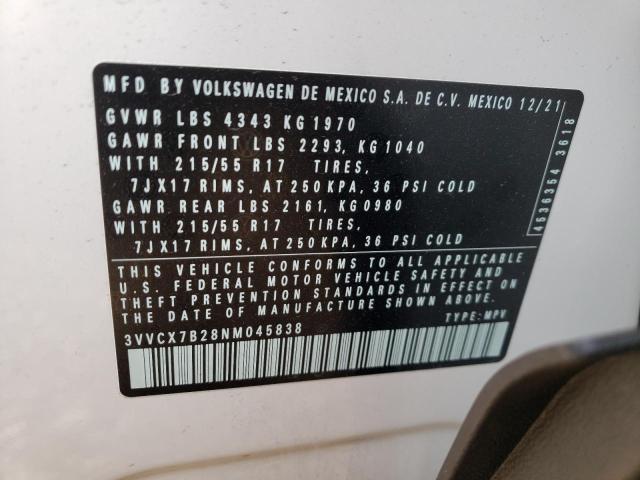 2022 VOLKSWAGEN TAOS S 3VVCX7B28NM045838