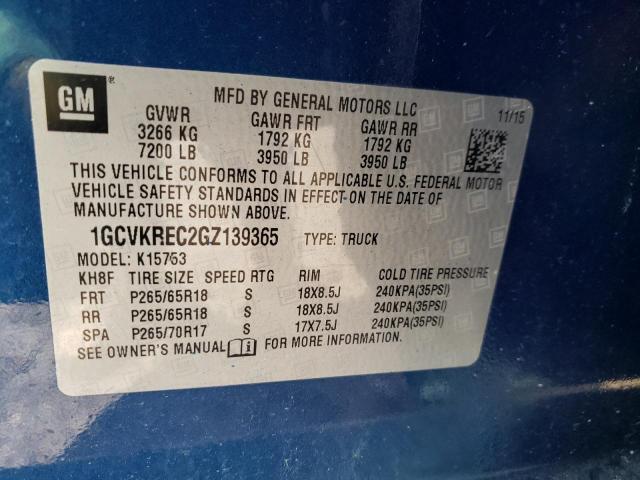 2016 CHEVROLET SILVERADO - 1GCVKREC2GZ139365