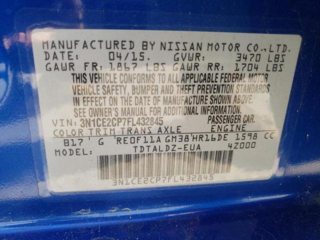 2015 NISSAN VERSA NOTE 3N1CE2CP7FL432845