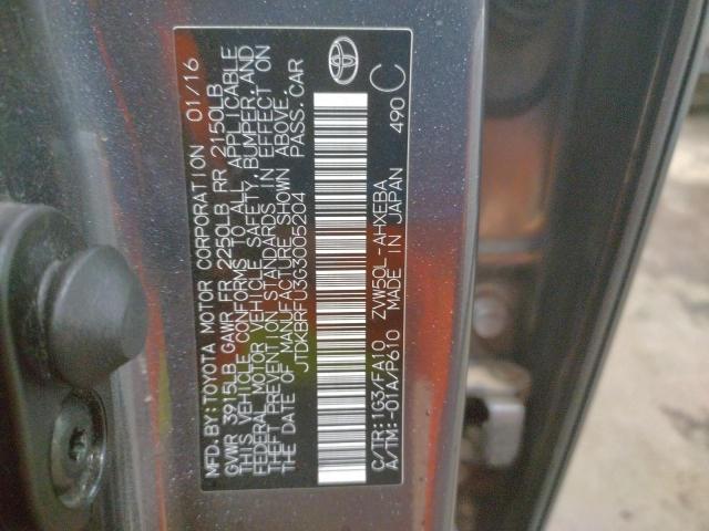 2016 TOYOTA PRIUS JTDKBRFU3G3005204