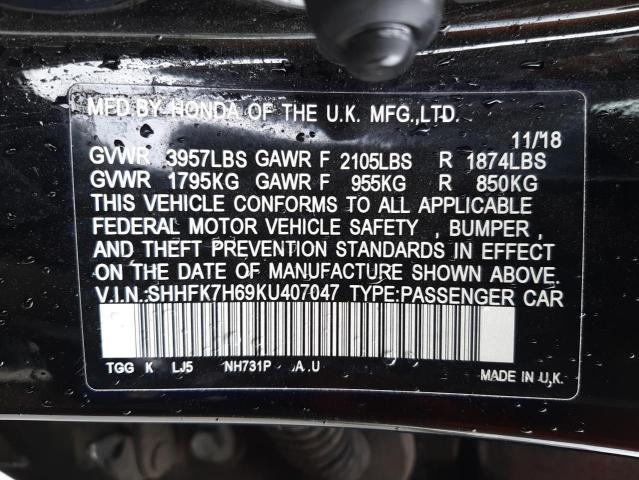 2019 HONDA CIVIC EX SHHFK7H69KU407047