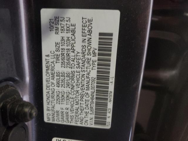 2022 HONDA CR-V EXL 5J6RT6H84NL007092