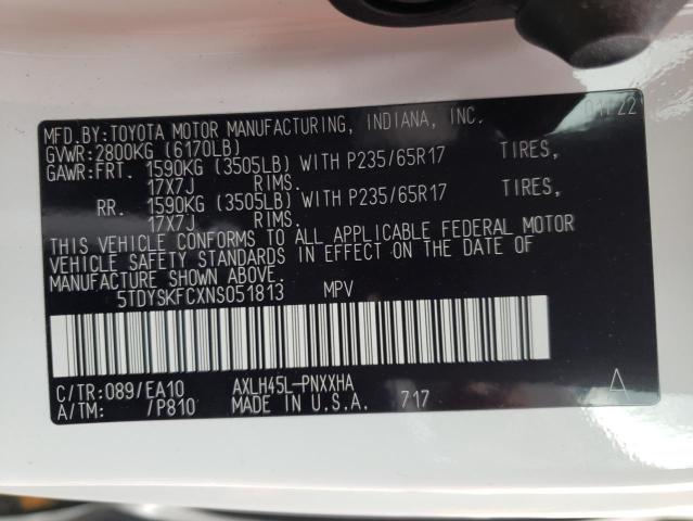 5TDYSKFCXNS051813 Toyota Sienna Xle 2022. Фото: 9