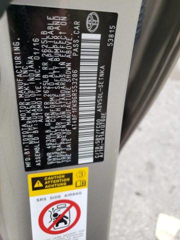 2016 TOYOTA CAMRY LE 4T4BF1FK9GR553286