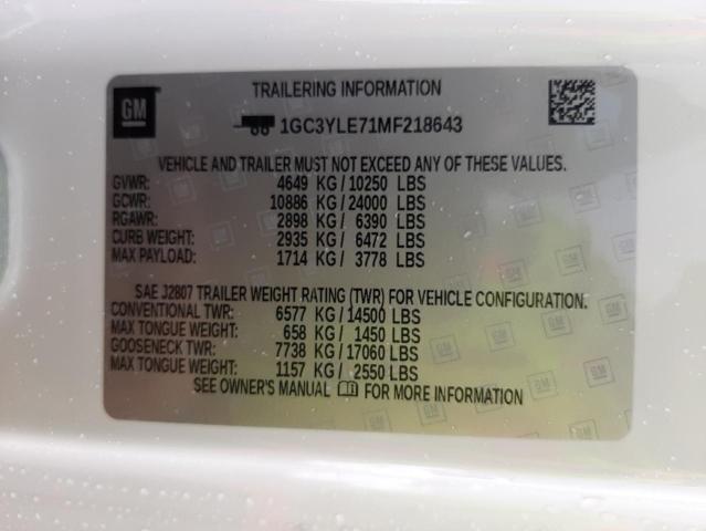 2021 CHEVROLET SILVERADO 1GC3YLE71MF218643