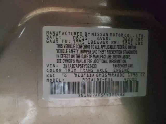 2015 NISSAN SENTRA S 3N1AB7AP5FY323433