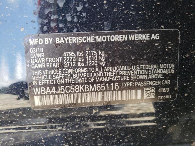 2019 BMW 440I GRAN WBA4J5C58KBM65116