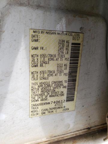 2017 NISSAN FRONTIER S 1N6AD0ER9HN740612
