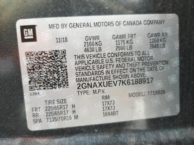 2019 CHEVROLET EQUINOX LT 2GNAXUEV7K6188917