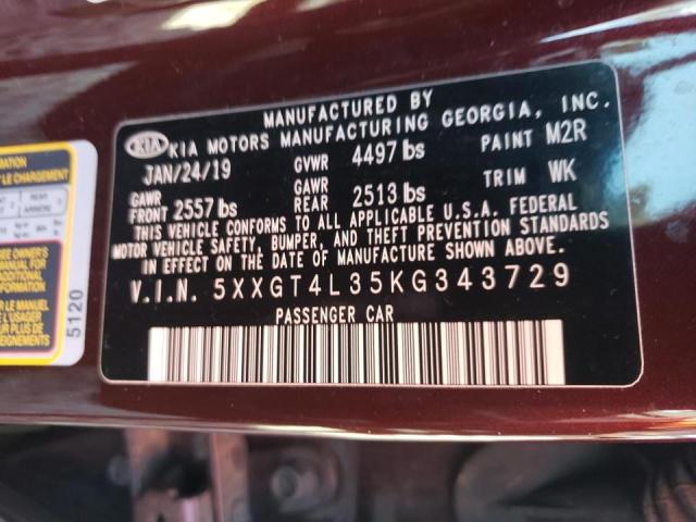 2019 KIA OPTIMA LX 5XXGT4L35KG343729