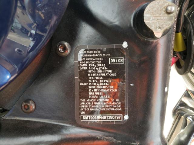 2009 TRIUMPH MOTORCYCLE AMERICA SMT905RN49T380797