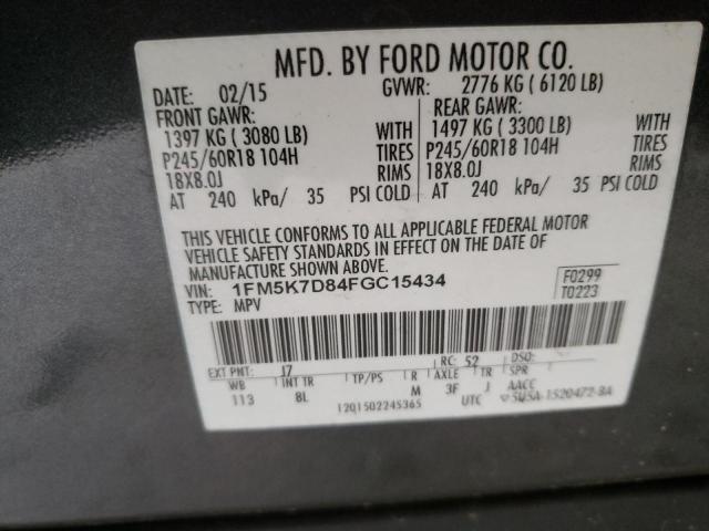 2015 FORD EXPLORER X 1FM5K7D84FGC15434