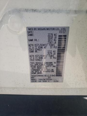 2017 NISSAN ROGUE SV 5N1AT2MN9HC811590
