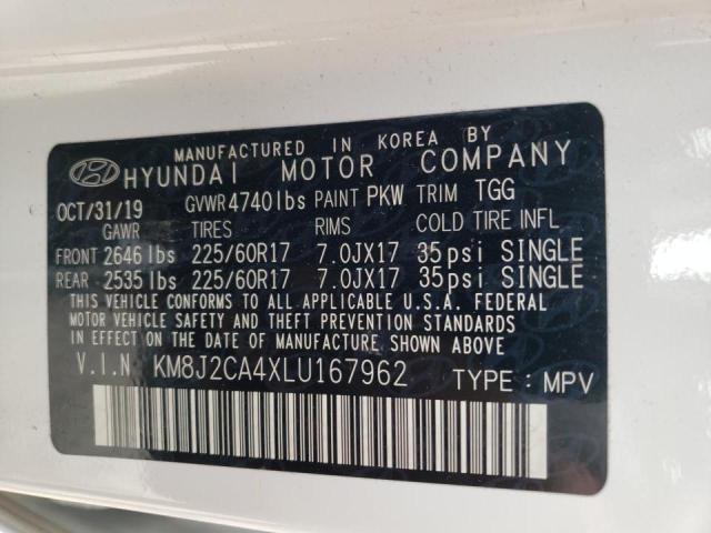 2020 HYUNDAI TUCSON SE KM8J2CA4XLU167962